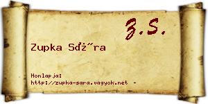 Zupka Sára névjegykártya